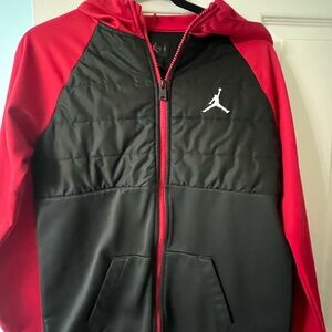 Jordan Red and Black Zip-Up Hoodie